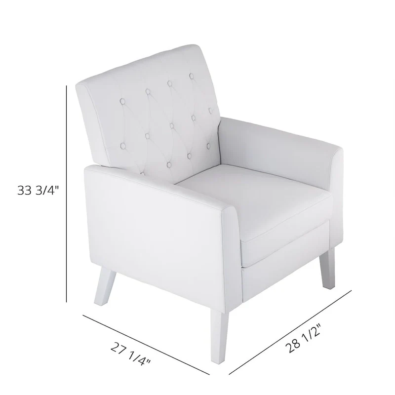 LUE BONA Linen Accent Chair Comfy Living Room Chair with Arms Upholstered Button Tufted Armchair Modern Arm Chairs Set Of 2