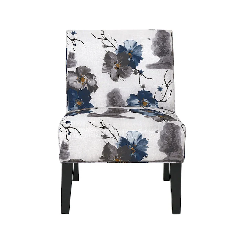 Dark Gray Polyester Slipper Accent Chair, Single Seat