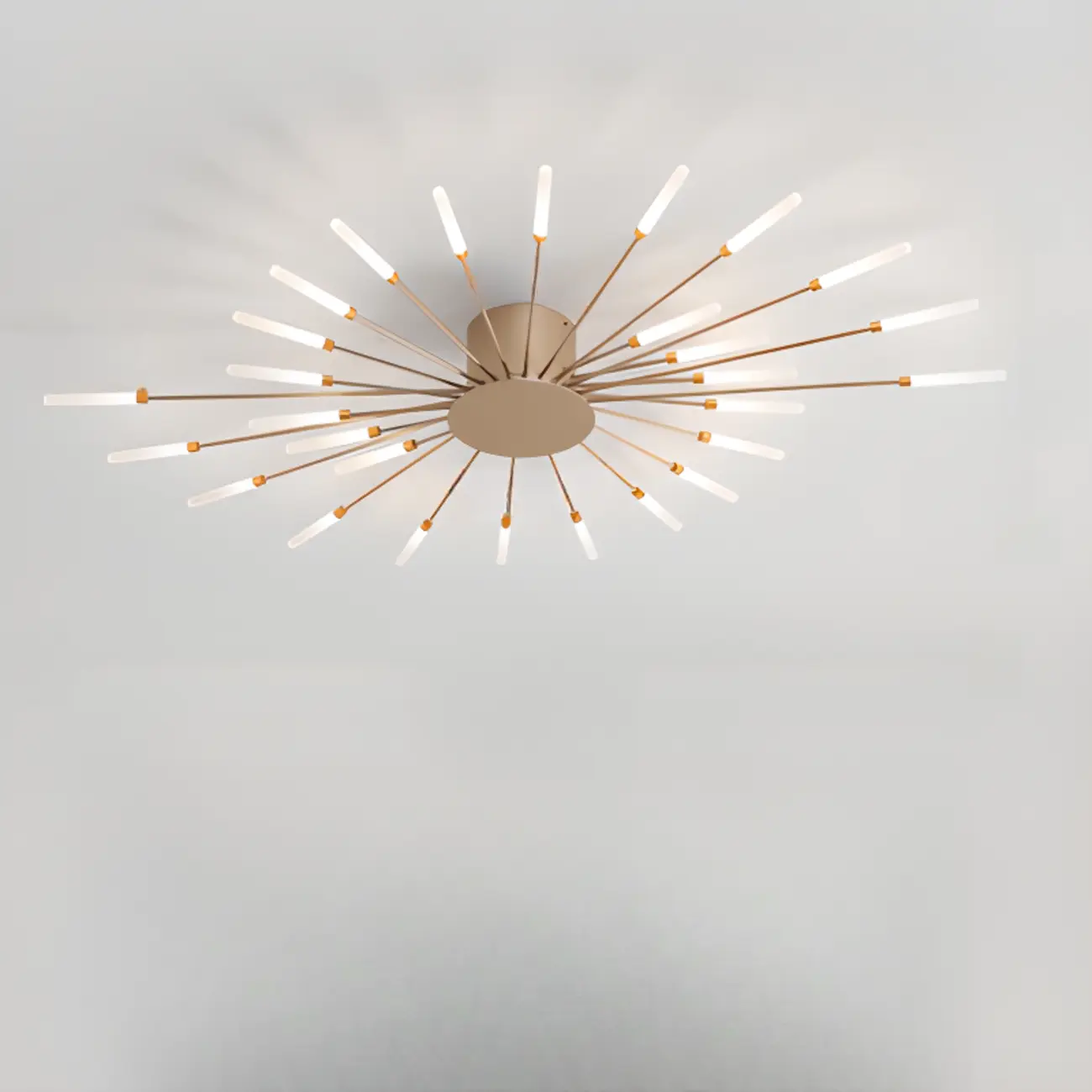 Modern Gold Sunburst LED Flush Mount Ceiling Light