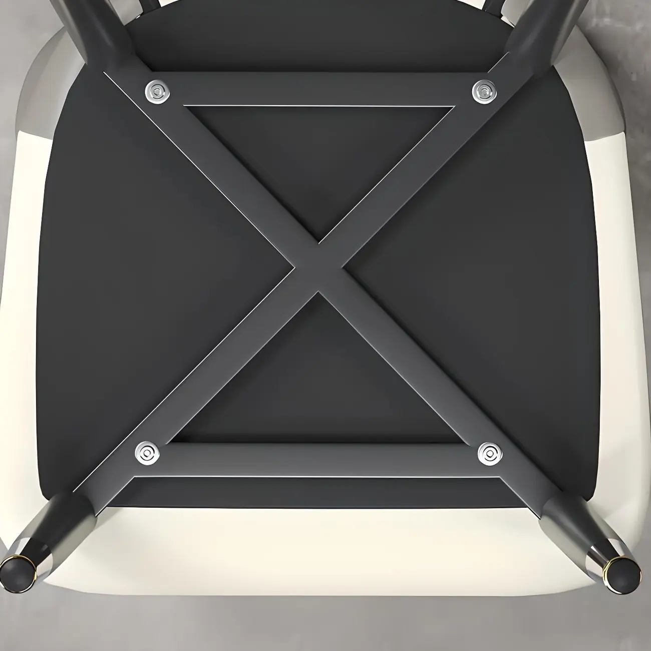 Faux Leather Wingback Metal Legs Dining Chairs