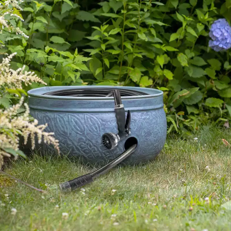 457 Steel Key West Pot - Blue - Good Directions: No Assembly, Drainage Holes, 100' Capacity