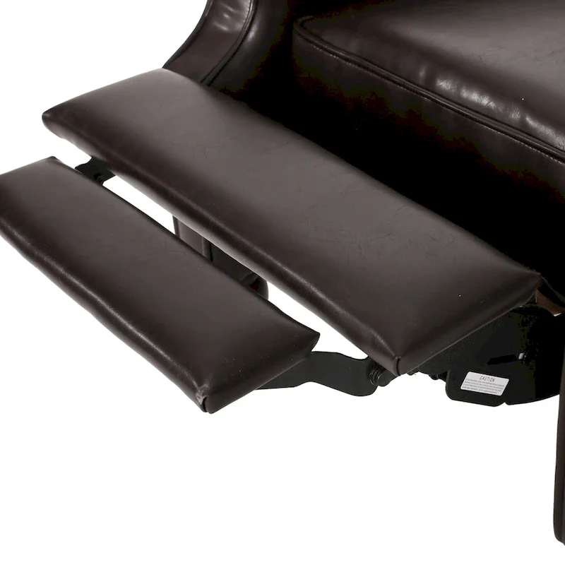 Classic Tufted Bonded Leather Recliner Set (2-Piece) with Nailhead Trim