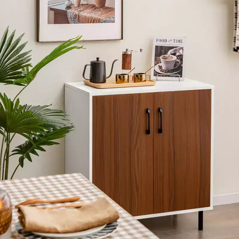 Costway 2-Door Sideboard Buffet Storage Cabinet Kitchen Cupboard with Adjustable Shelf