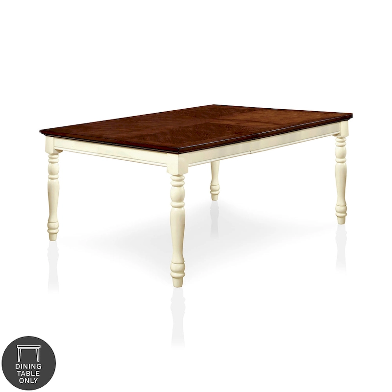 Furniture of America Bethannie 2-tone 78-inch Expandable Dining Table