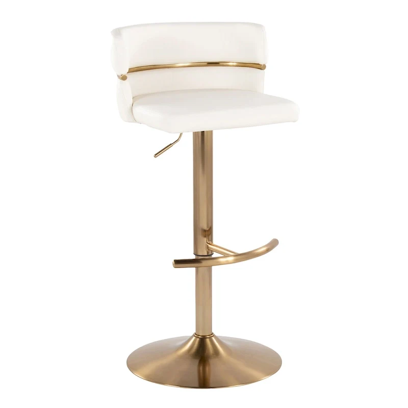 Adjustable Bar Stools with Rounded T Footrest Set of 2