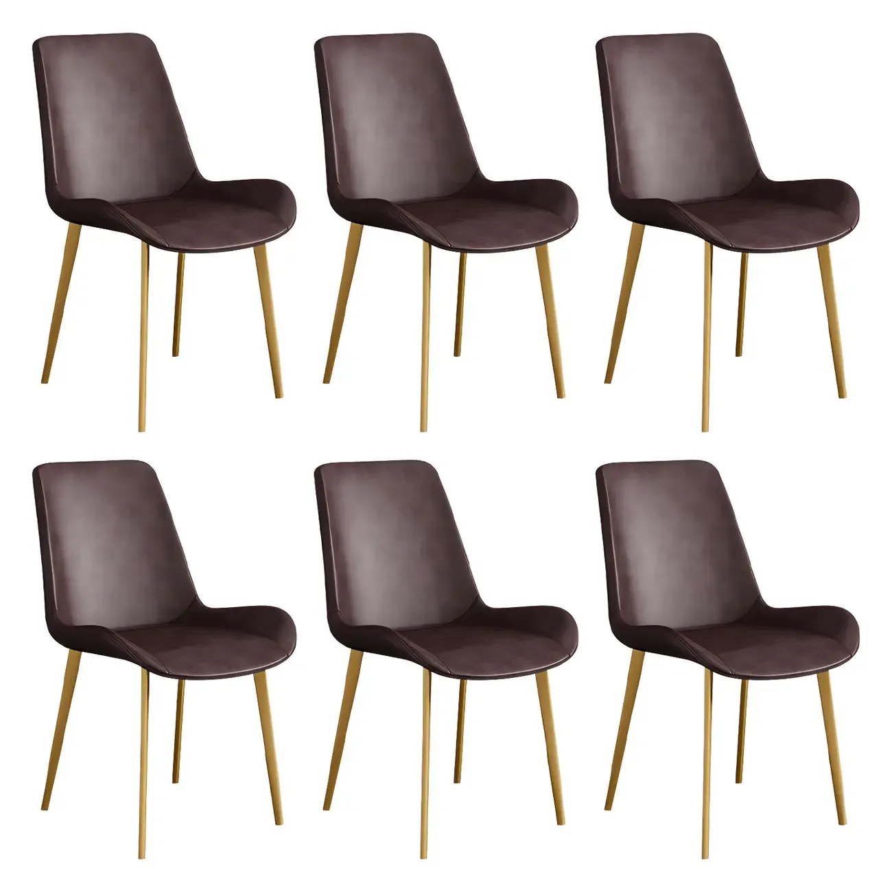 Sloped Armless Leather Upholstered Parsons Dining Chair