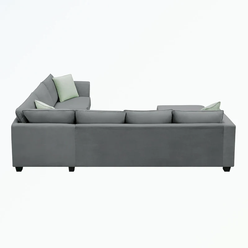 Modular Sectional Sofa with Ottoman and 3 Pillows