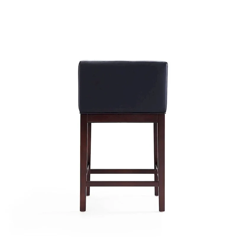 Dark Walnut Wood Counter Height Bar Stool