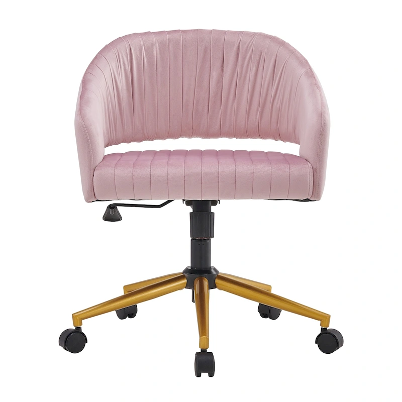 Modern Gold Office Chair Velvet Task Chair Swivel Height Adjustable Computer Chair