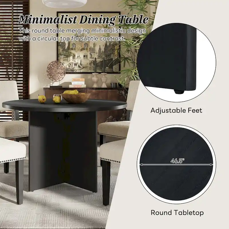 Modern 5-Piece Round Dining Table Set