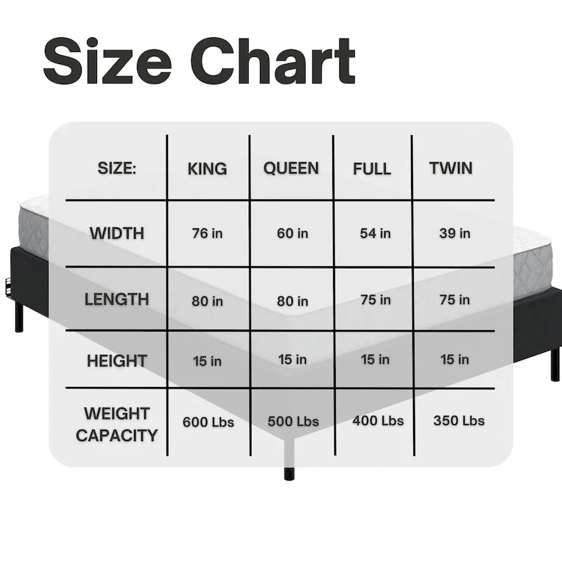 2-in-1 Metal Box Spring Foundation & Bed Frame, Headboard Brackets & Legs Included
