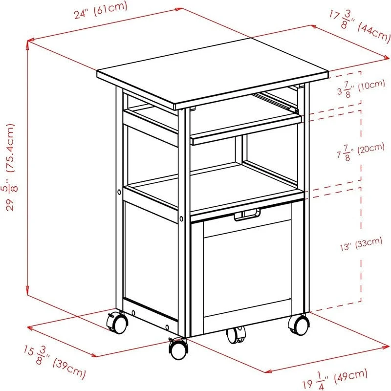 Piper Home Office, Walnut - 16 W x 13 D x 11 H