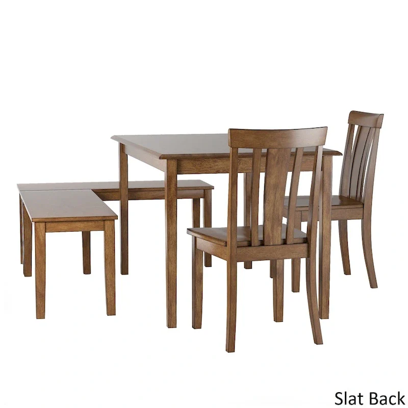 Wilmington II Rectangular Oak Finish Breakfast Nook Set by iNSPIRE Q Classic