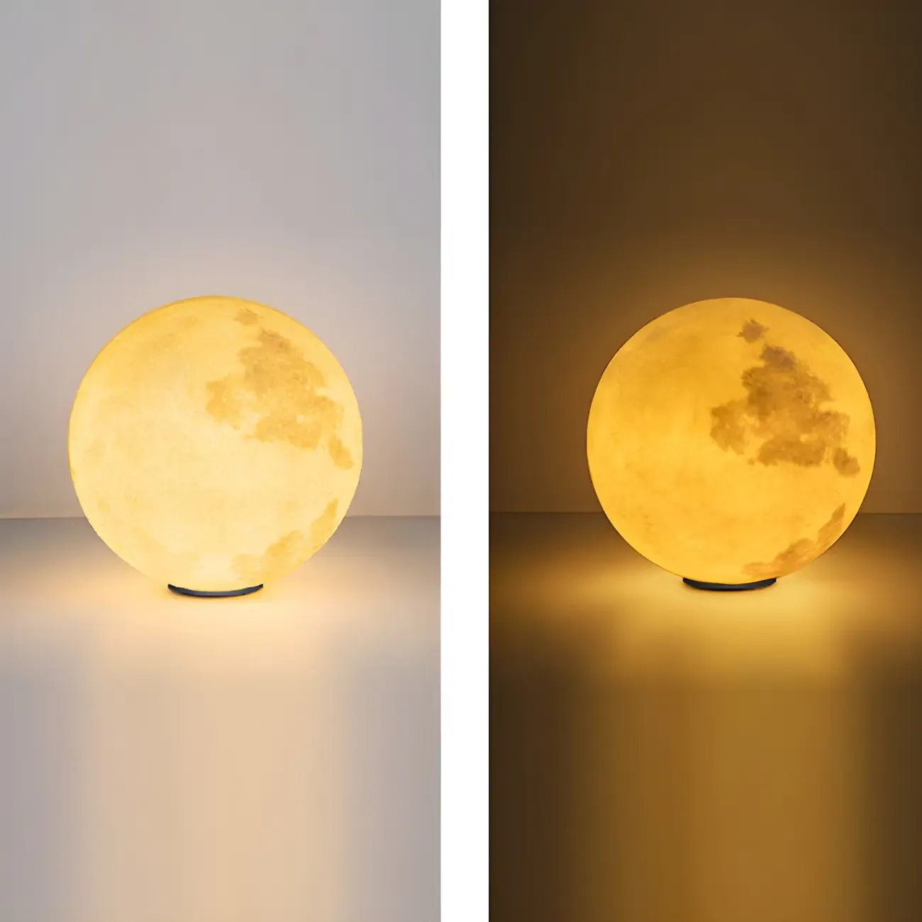 Yellow Moon-Theme Globe Resin Post Cap Light