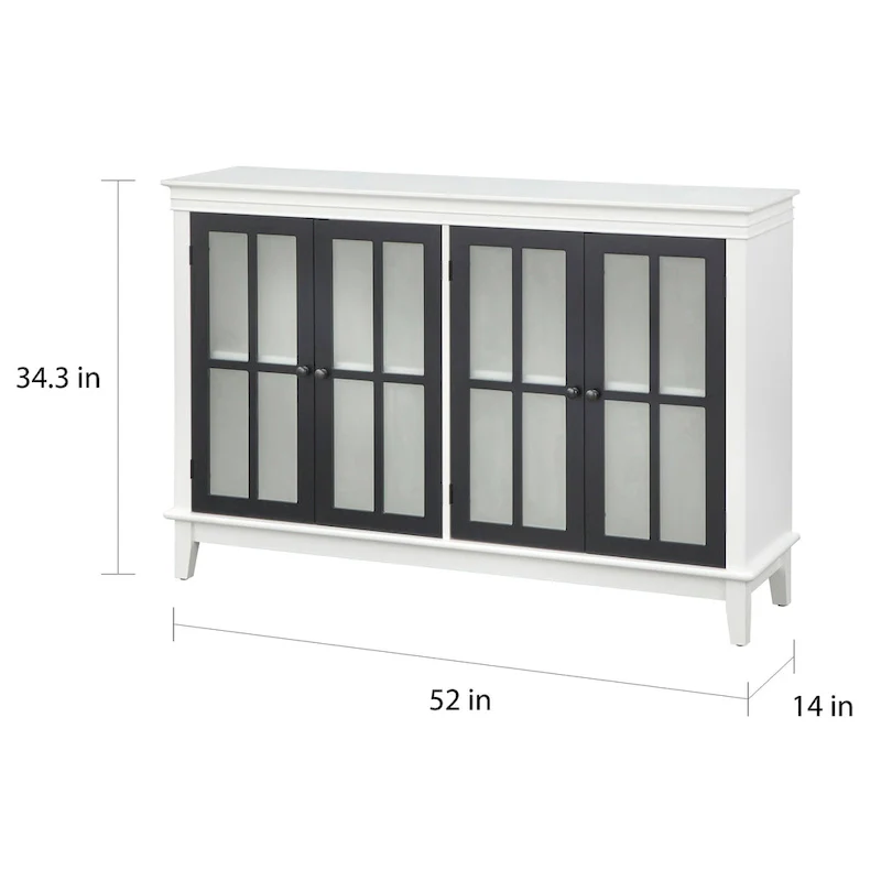 Simple Living Hampshire Frosted Glass Farmhouse Buffet/Sideboard