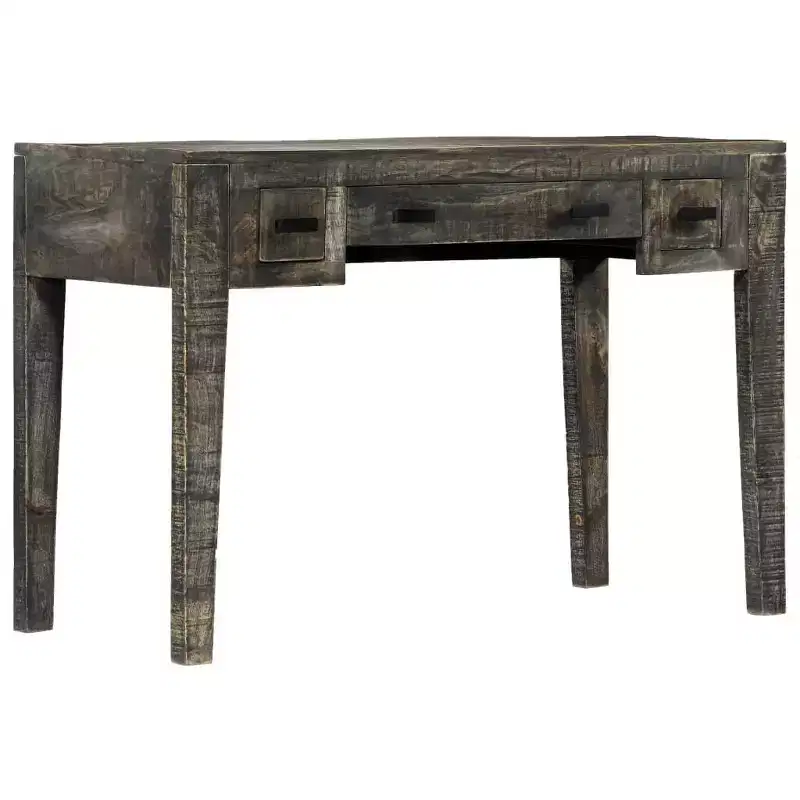 vidaXL Desk Black 43.3x19.7x29.5 Solid Mango Wood