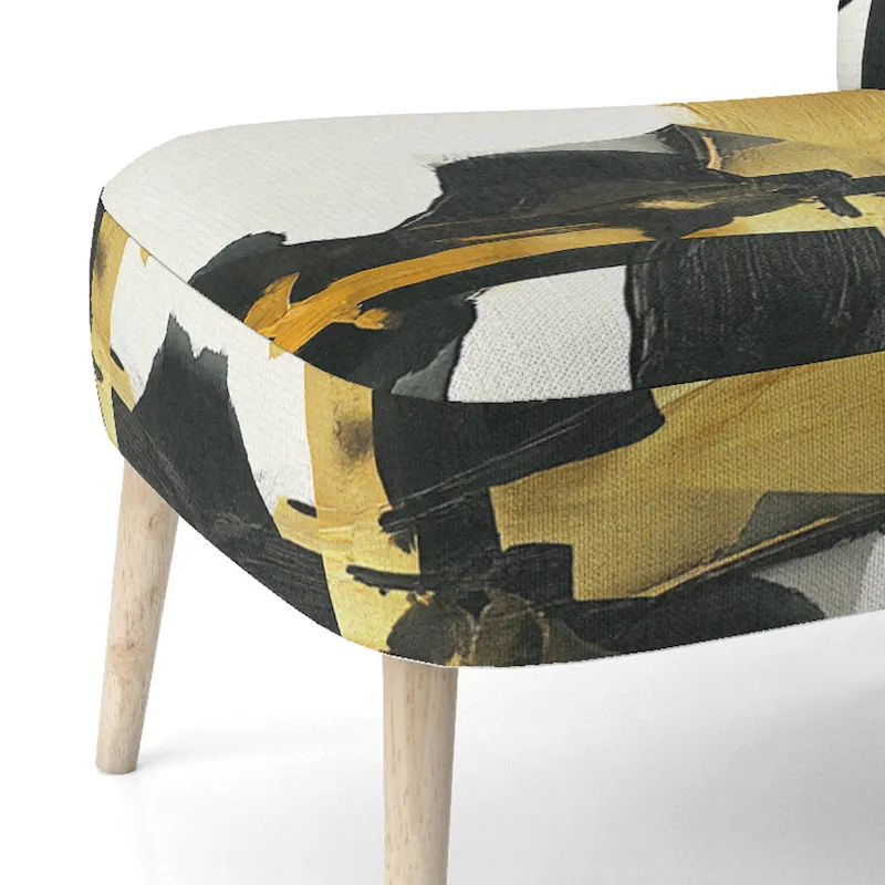 Geometric Black And Teal IV Upholstered Accent Chair