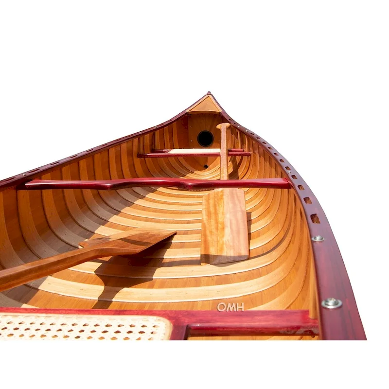 Wooden Canoe with Ribs 16 Mahogany