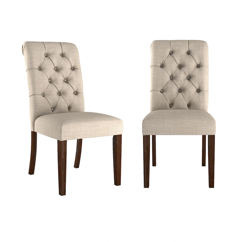 Krakova Tufted Rolled Back Parsons Chairs (Set of 2) - Chair