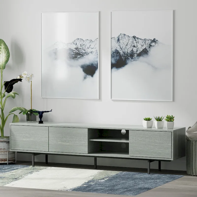 Glenwillow Home Atlas 78 x 20 Lowboy Mid-Century Modern TV Stand Console