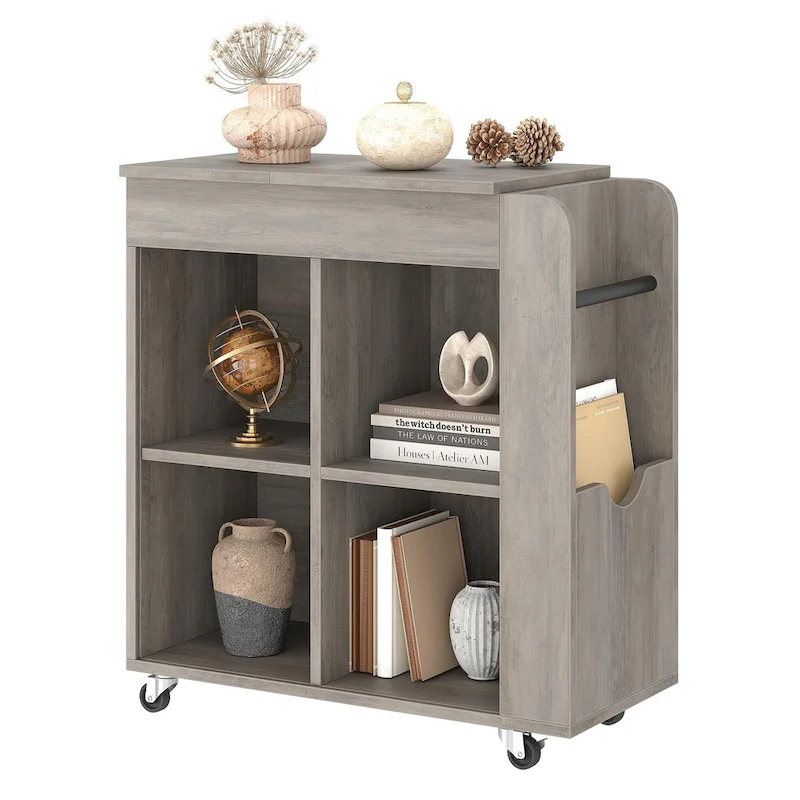 Side Table with Storage - 3 Tier Storage Shelf, Ideal for Small Spaces