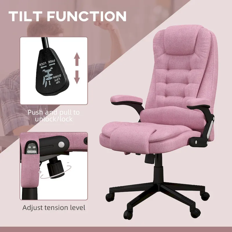 High Back Office Chair with 6-Point Massage and Heat - Reclining