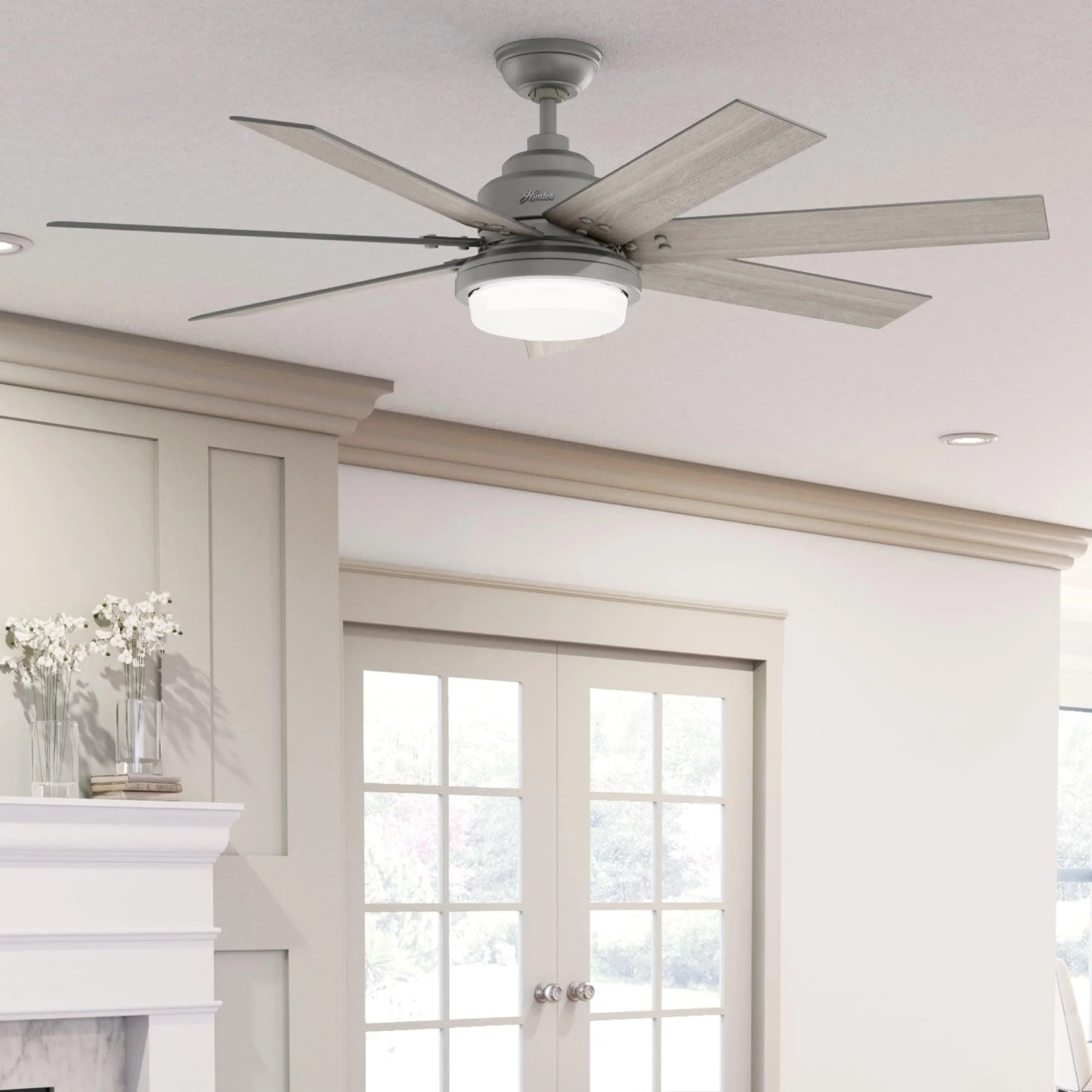 Hunter WiFi Whittington Ceiling Fan with LED Light, Handheld Remote - Windmill - Industrial, Farmhouse, Rustic - SMART FAN!