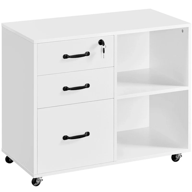 Rolling File Cabinet with 3 Drawers and 2 Shelves