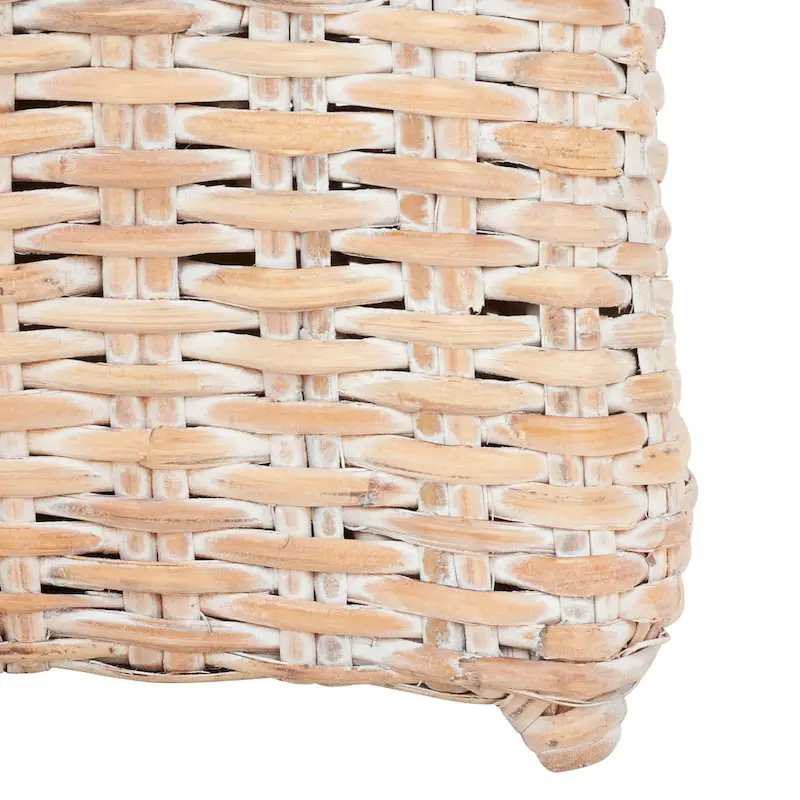 SAFAVIEH Ginny Wicker Washed Out Grey Arm Chair - 28 W x 24 D x 33 H - 28Wx24Dx33H