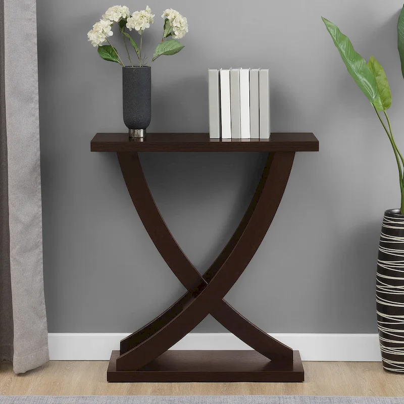 Criss-Cross Console Table, Open Shelf, Entryway & Living Room Accent