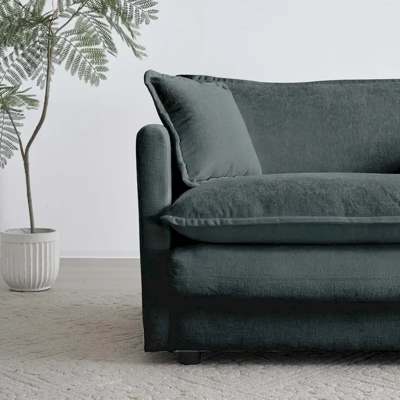 Deep Seat Reversible Modular 6 Seater U-Shaped Sectional Sofa 3 with Ottomans