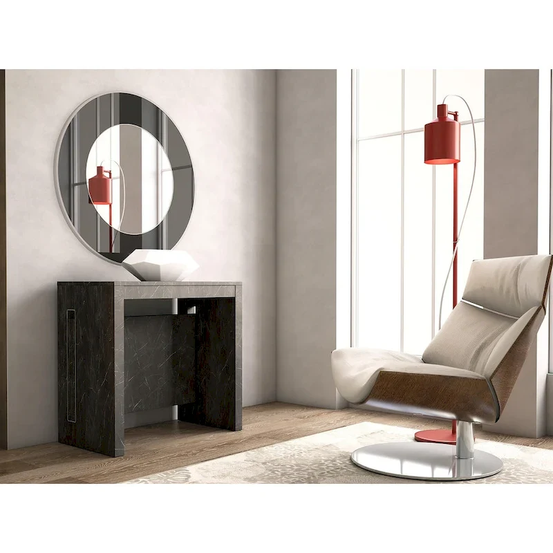 Modern Extendable Console Table Dining Table - 31.5 W x 17.5 D x 30 H ( Ext: 17.5 - 73 W )