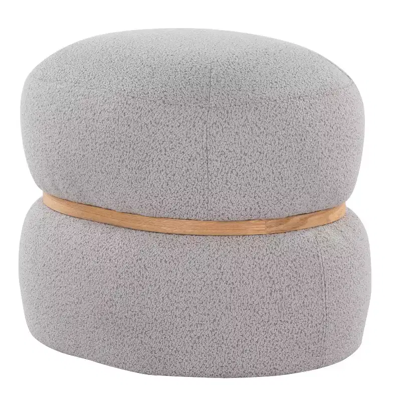 LumiSource Cinch Pouf Ottoman Natural Fabric