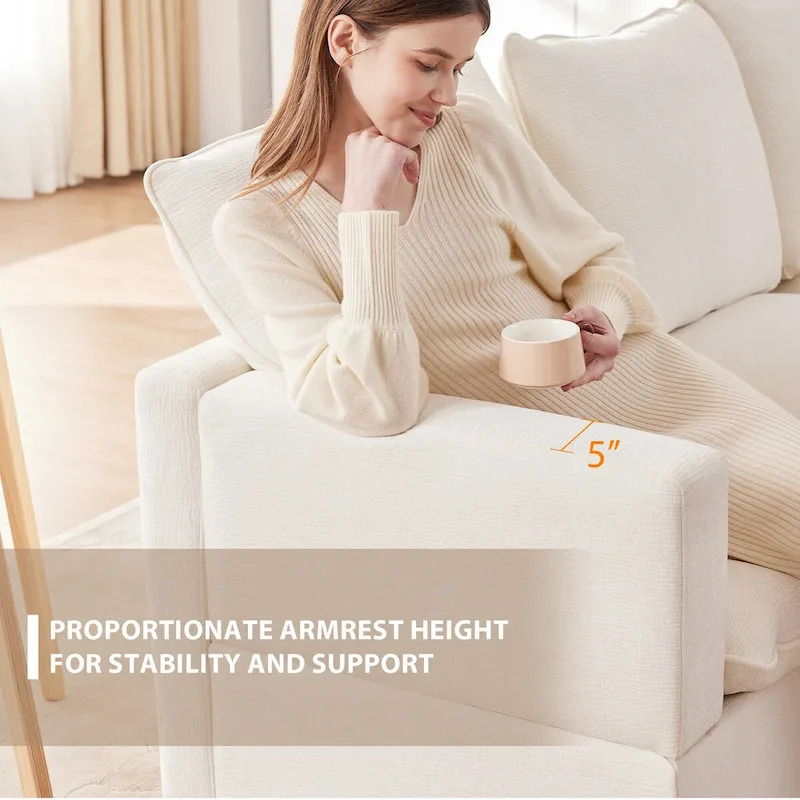 Modern Chenille Modular Sectional Sofa with 2 Pillows