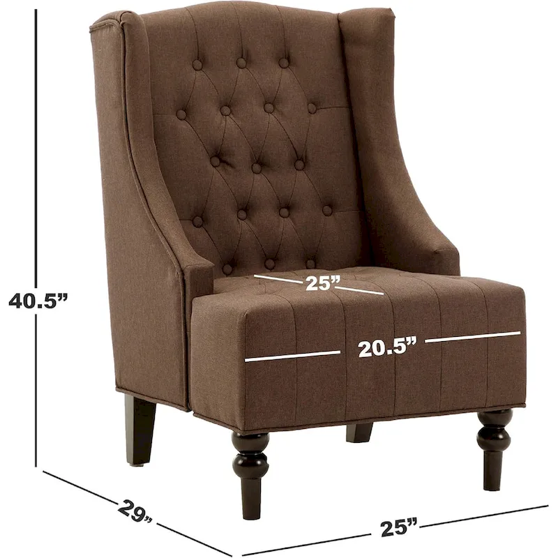 Wingback Chair with Solid Wood Frame, Mid-Century Modern Chair, Accent Chair Extra-Thick Backrest