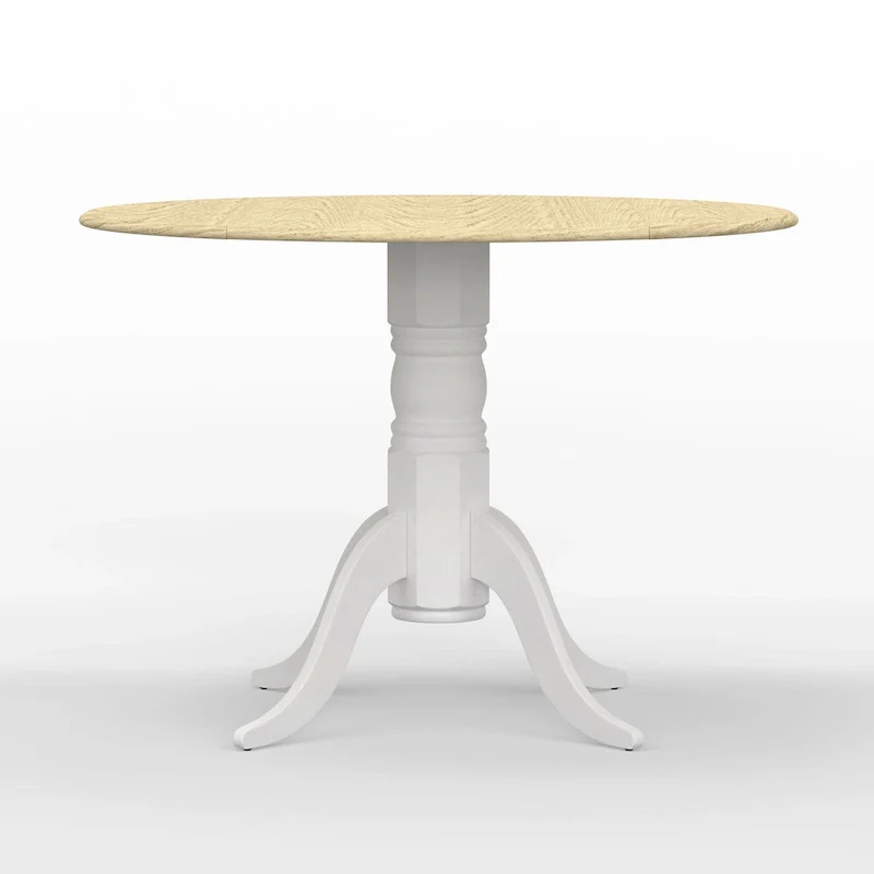 3-Piece Dining Set, 42 Round Drop-Leaf Table and X-Back Chairs