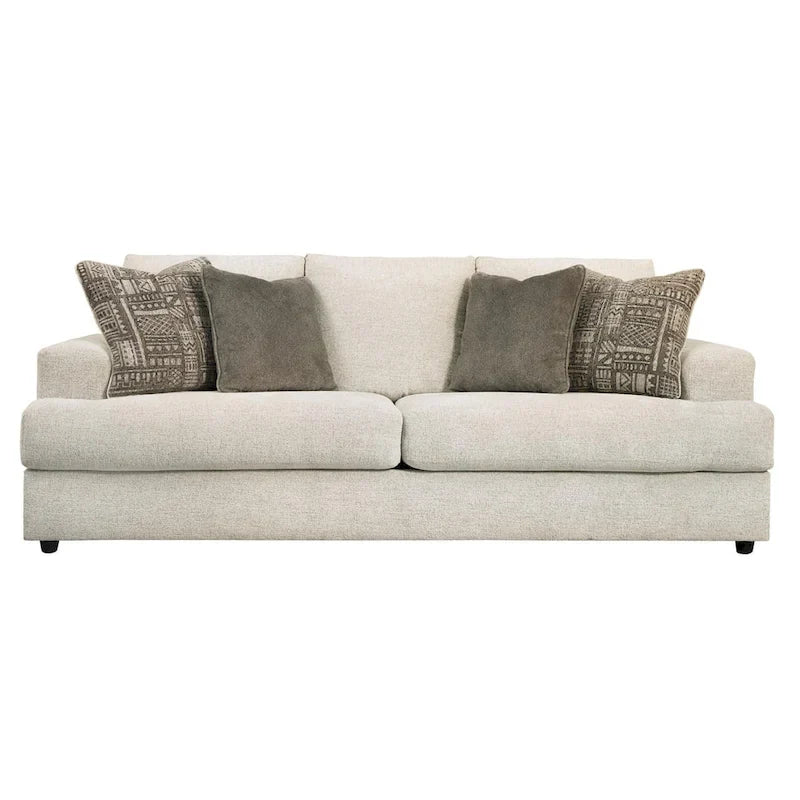Stone Gray Chenille Queen Sleeper Sofa with Memory Foam Mattress