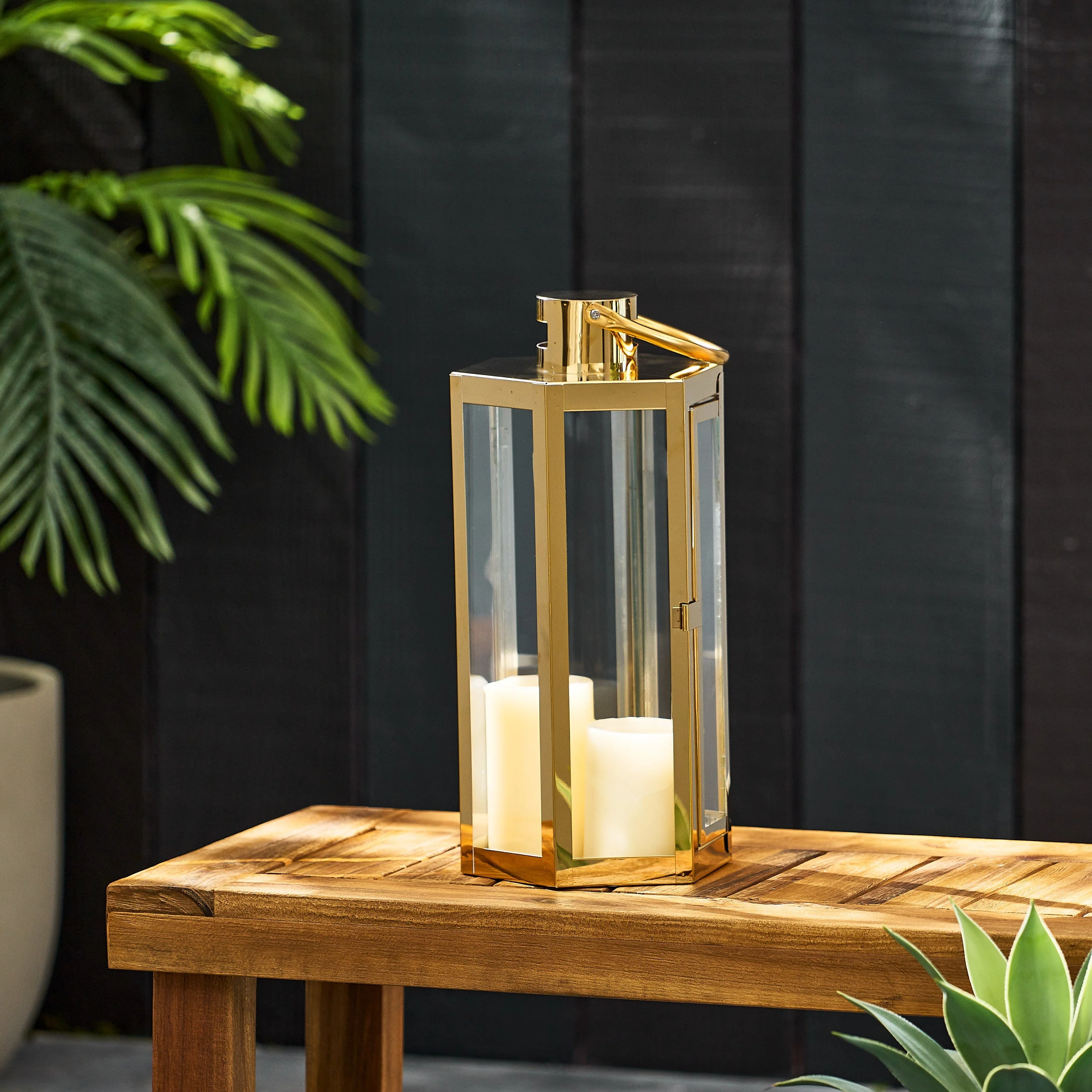 Baton Outdoor 16 Modern Stainless Steel Lantern