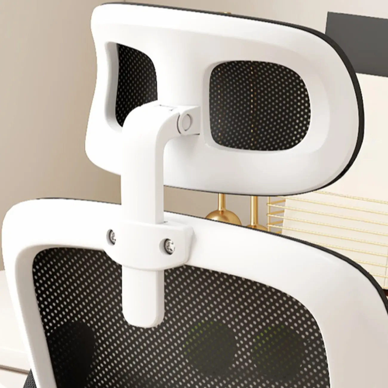 Ergonomic Black White Mesh Adjustable Office Chair
