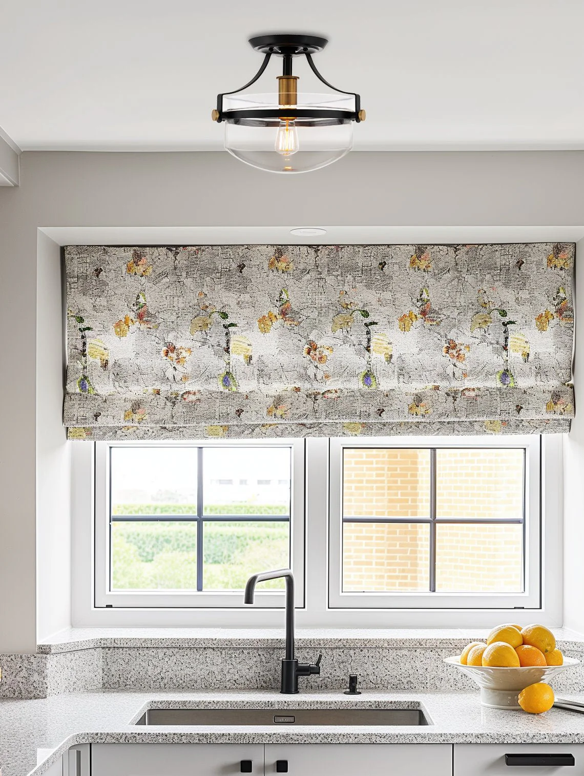 Zurich 12 Rustic Farmhouse Semi-Flush Mount Ceiling Light