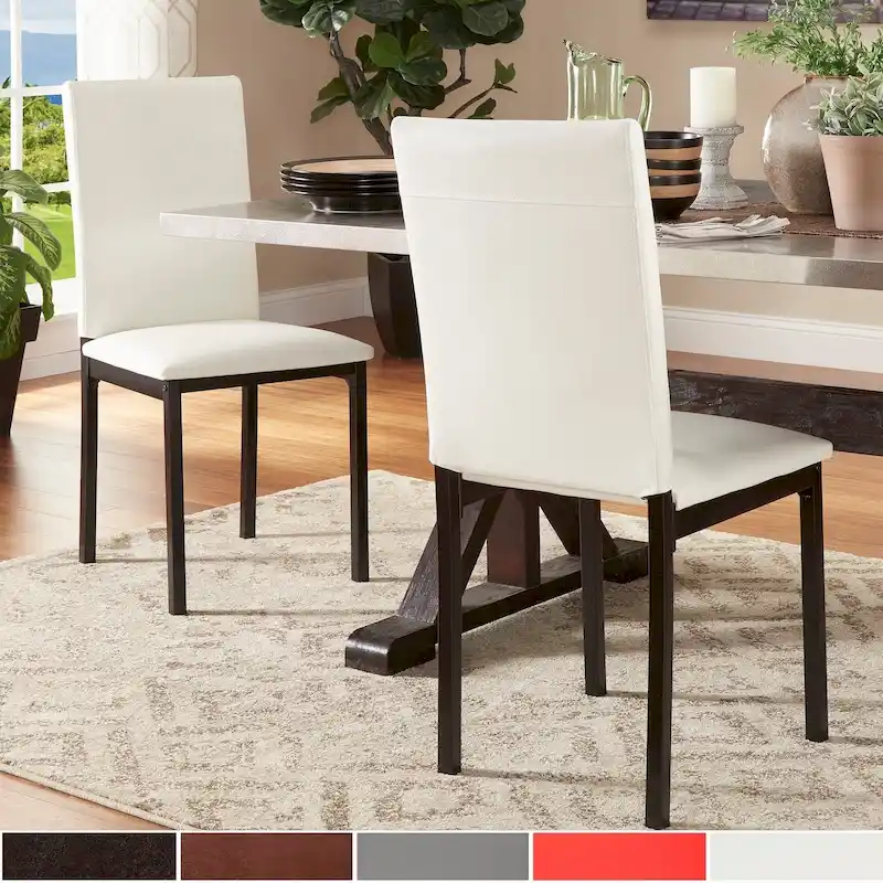 Espresso Metal Upholstered Dining Chair (Set of 2)