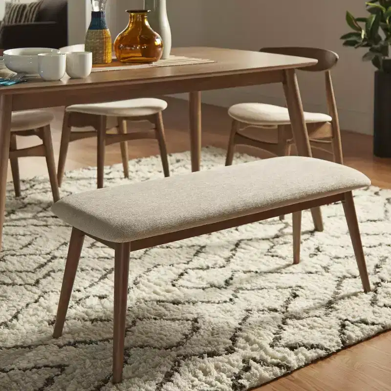 Pierre Mid-Century Modern Tapered Upholstered Dining Bench - iNSPIRE Q