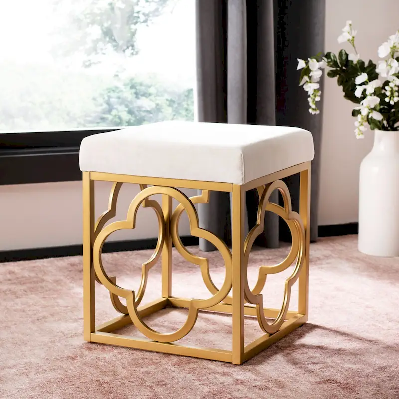 Madisen Moroccan Glam Velvet Square Ottoman