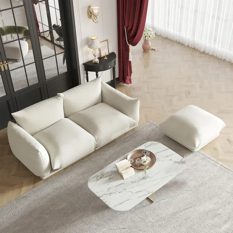 Modular Upholstered Sectional Sofas Chenille Fabric Lounge Counches