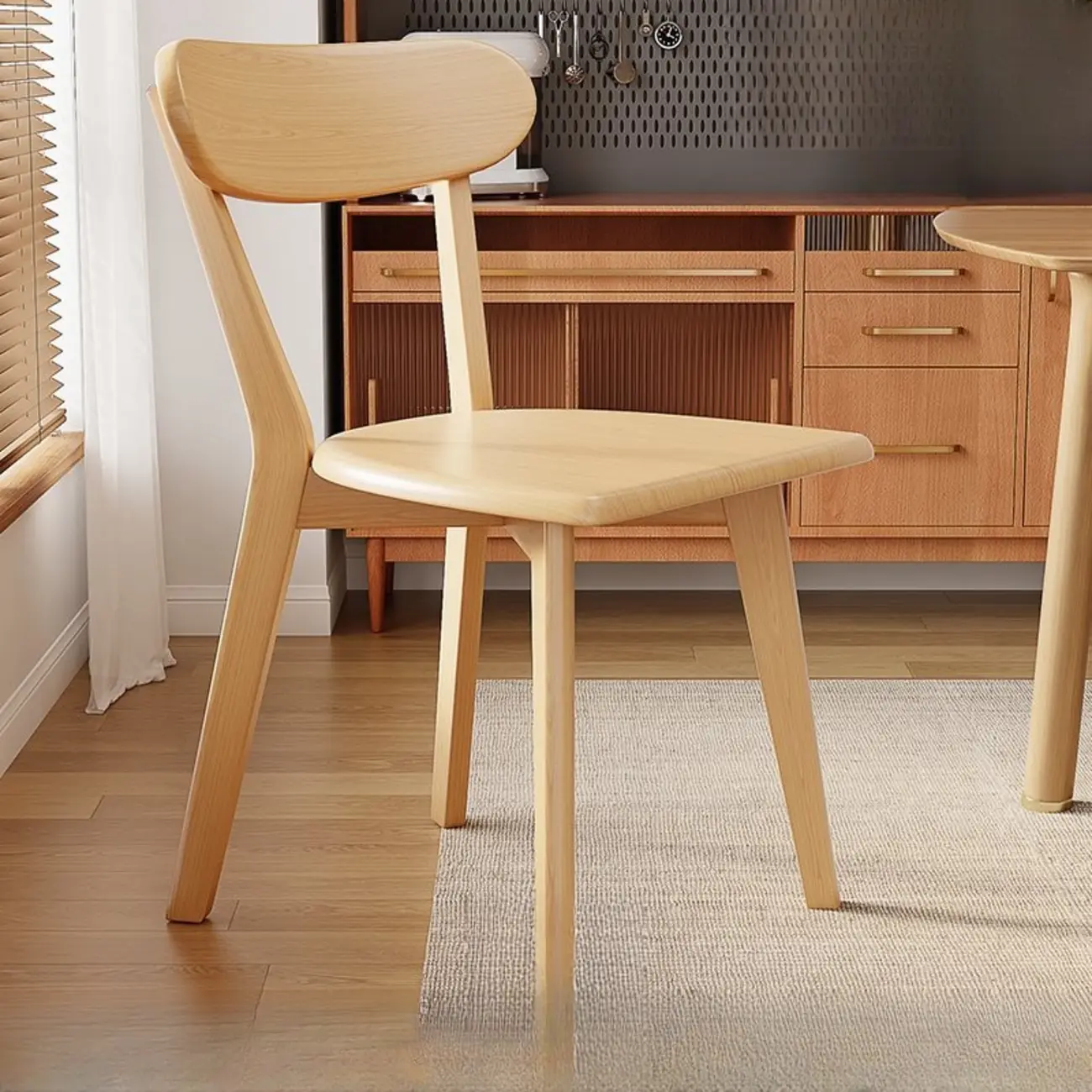 Modern Wood open Low Back Armless Dining Chair