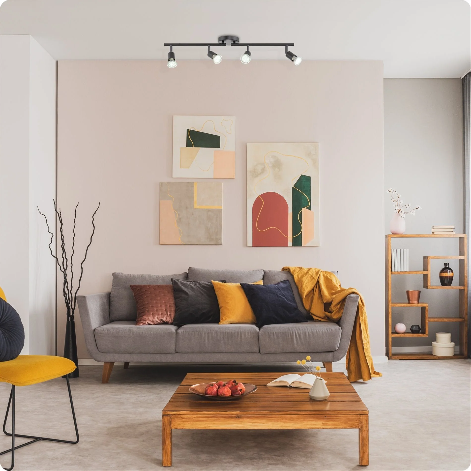 Langford 27 Modern 4-Light Directional Track Wall / Ceiling Light