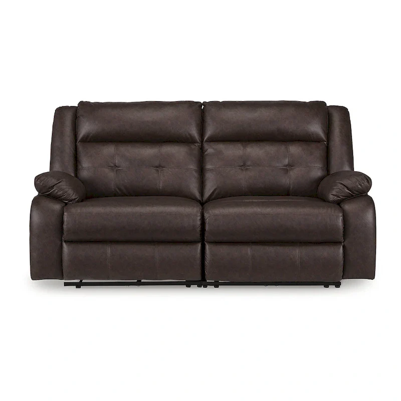 Signature Design by Ashley Punch Up Dark Brown 2-Piece Power Reclining Sectional Loveseat - 80W x 39D x 41H