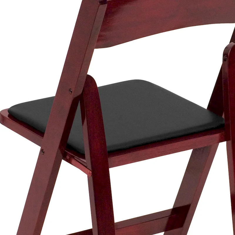 Vinyl-padded Wood Folding Chair (Set of 4)