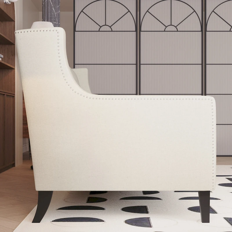 78.75  Polyester 3-Seater Sofa with Tufted Back and Cushions