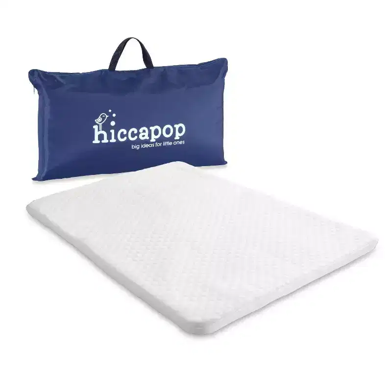 Hiccapop Playard Mattress - White: Medium Firm, High-Density Foam, 1.25-Inch Thickness, Removable Waterproof Cover